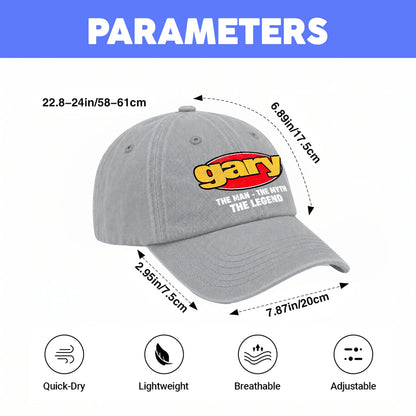 The Man The Myth The Legend Vintage Logo Washed Cap GARY 13K1 C162PF
