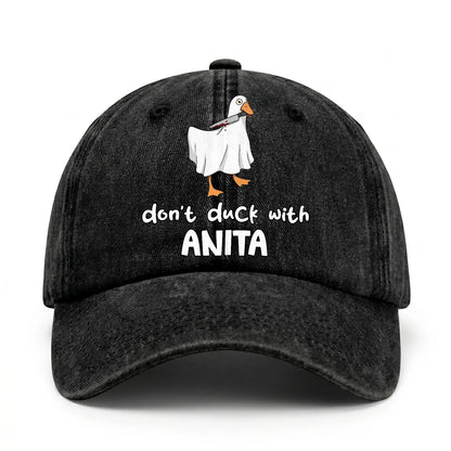 Don't Duck With Your Name Funny Washed Cap ANITA 13K1 C129PF