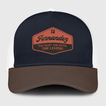 The Man The Myth The Legend Navy And Brown Mesh Cap FERNANDEZ 13K1 C188PF