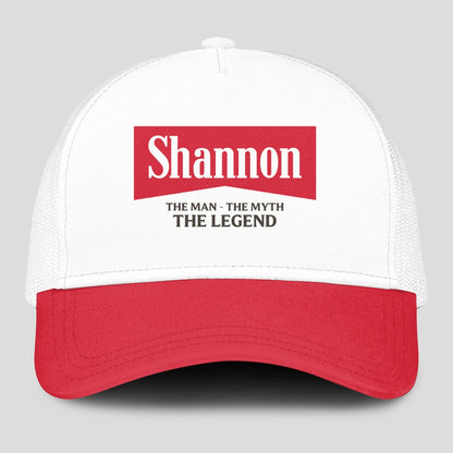 The Man The Myth The Legend Red And White Mesh Cap SHANNON 13K1 C197PF