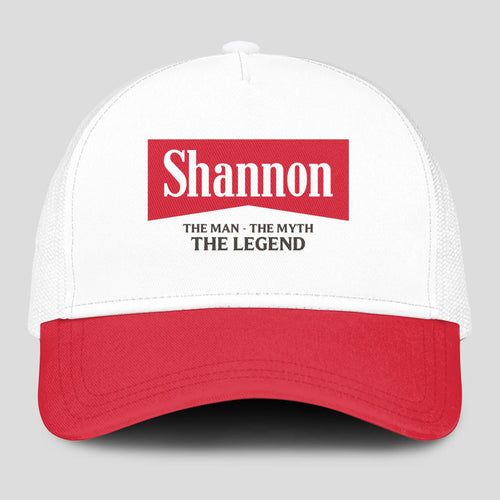 The Man The Myth The Legend Red And White Mesh Cap SHANNON 13K1 C197PF
