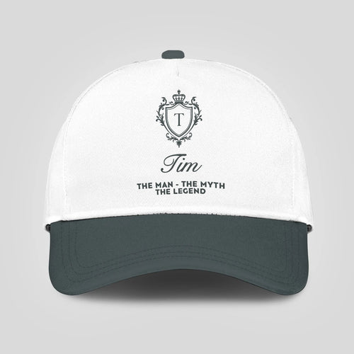 The Man The Myth The Legend Elegant Gray And White Cap TIM 13K1 C170PF