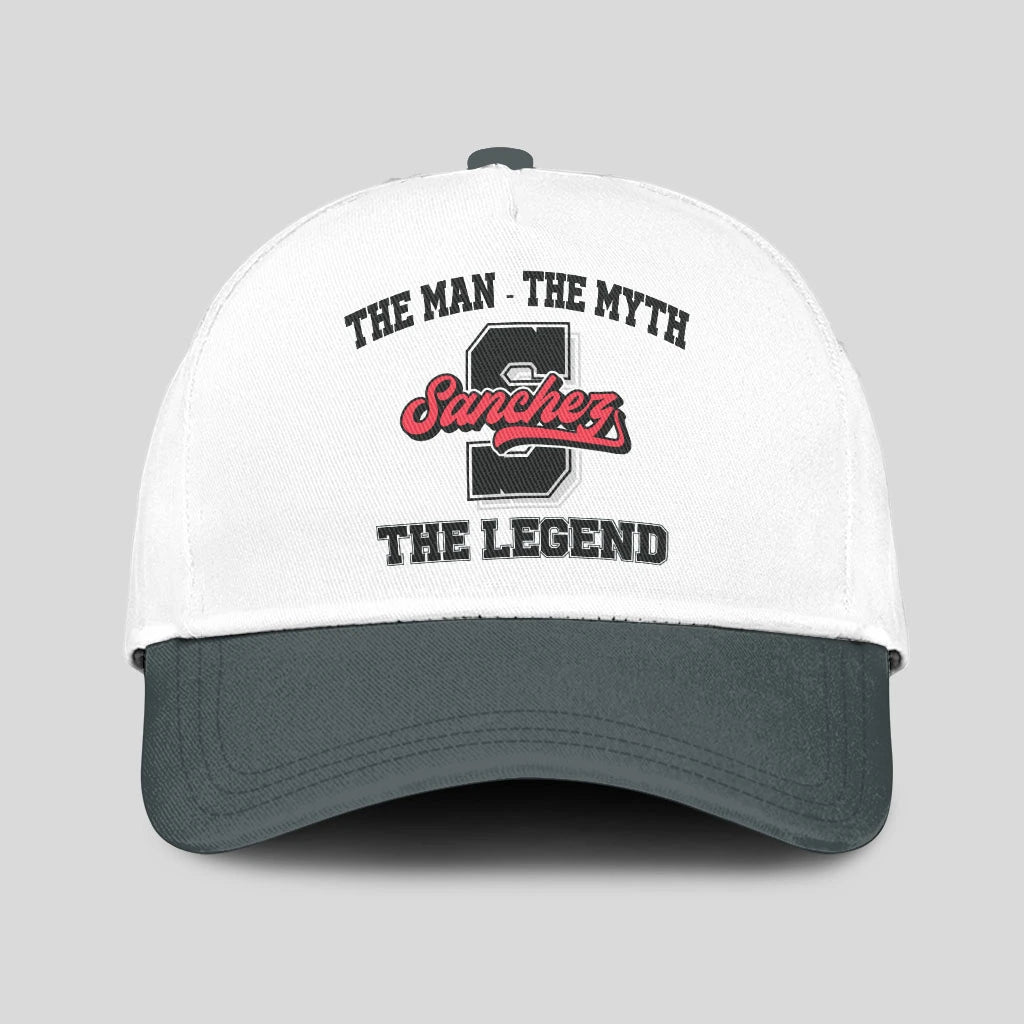 The Man The Myth The Legend Custom Initial Letter And Name Cap SANCHEZ 13K1 C38PF