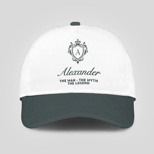 The Man The Myth The Legend Elegant Gray And White Cap ALEXANDER 13K1 C170PF