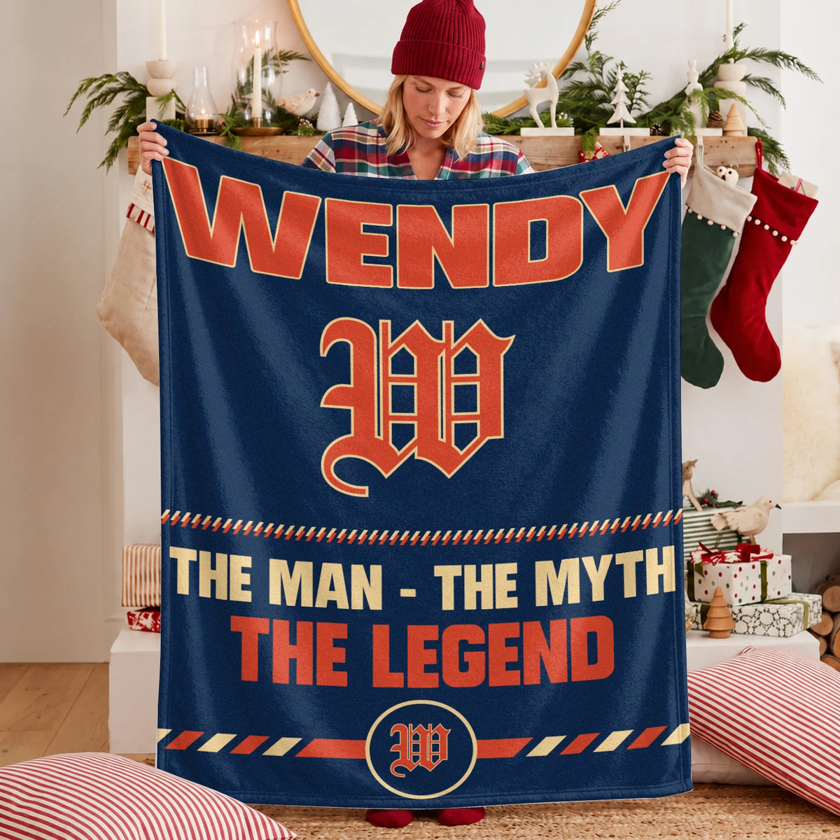 The Man The Myth The Legend Retro Fleece Blanket WENDY 13K1 BK53