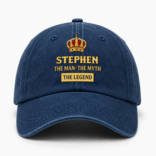 The Man The Myth The Legend King Crown Washed Cap STEPHEN 13K1 C146PF
