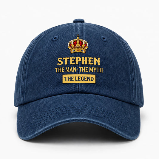 The Man The Myth The Legend King Crown Washed Cap STEPHEN 13K1 C146PF