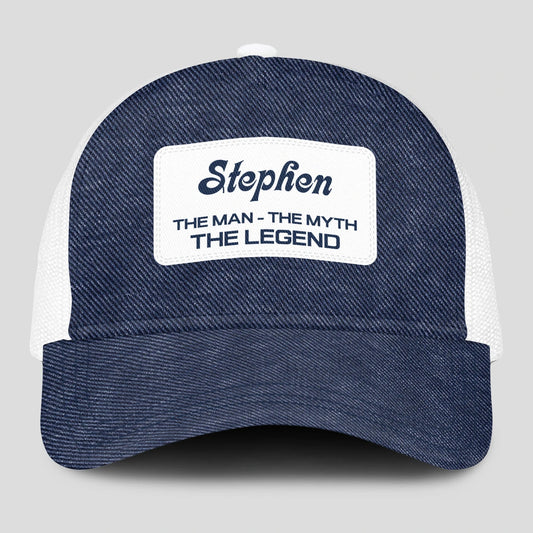 The Man The Myth The Legend Blue Denim Mesh Cap STEPHEN 13K1 C194PF