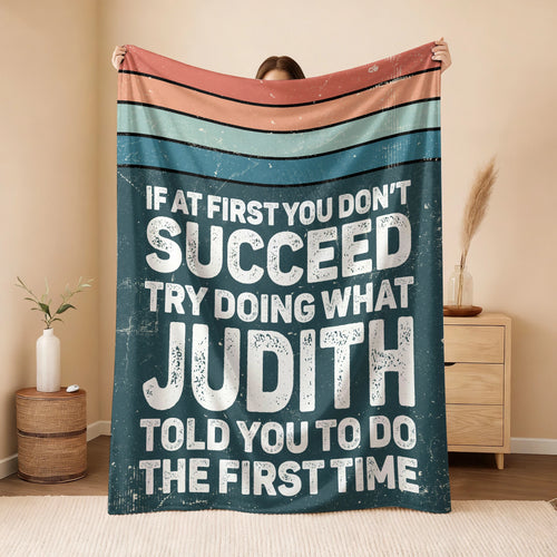 If At First You Don’t Succeed Retro Green Fleece Blanket JUDITH 13K1 BK29
