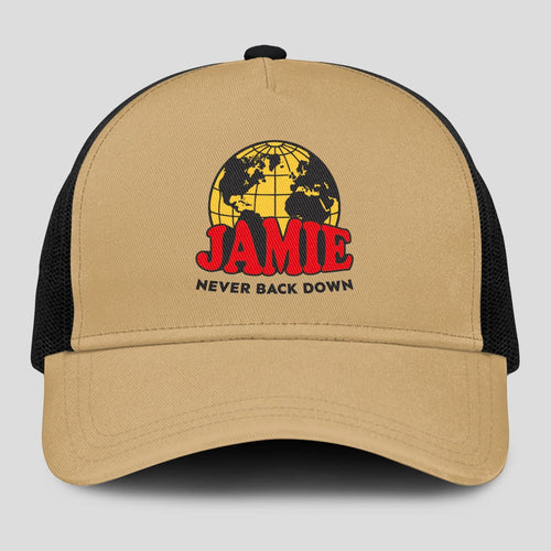 Never Back Down World Logo Khaki Mesh Cap JAMIE 13K1 C212PF