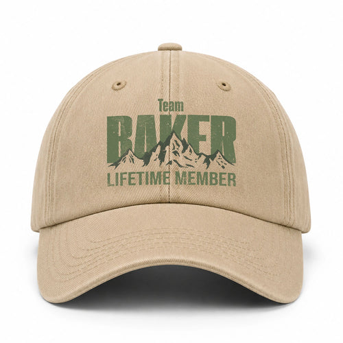 Team Your Name Lifetime Member Mountain Cap BAKER 13K1 C58PF