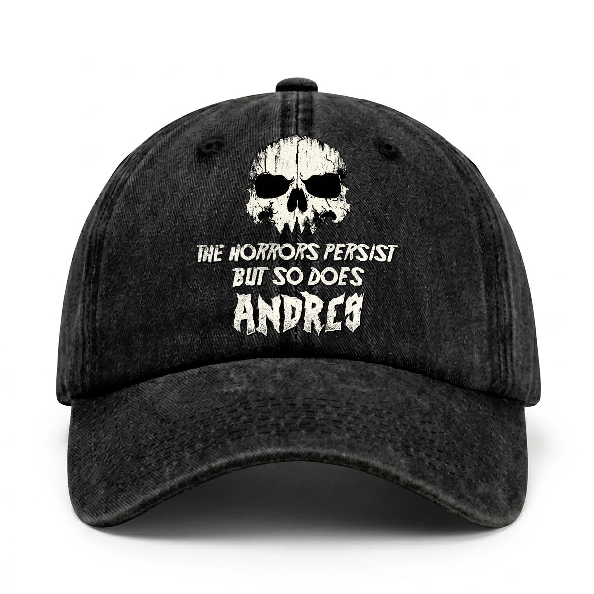 The Horrors Persist But So Does Your Name Cool Skull Washed Cap ANDRES 13K1 C134PF
