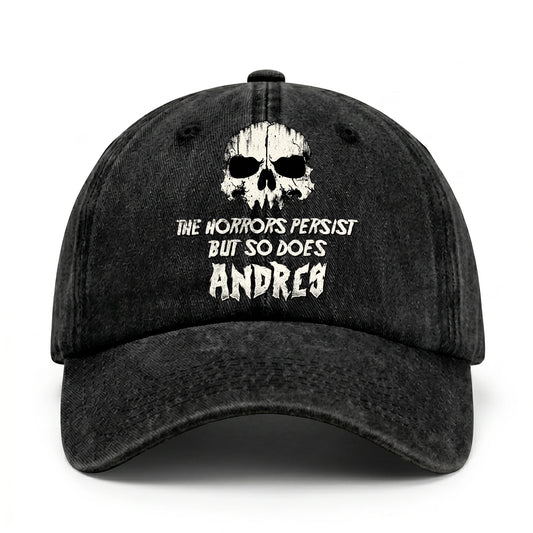 The Horrors Persist But So Does Your Name Cool Skull Washed Cap ANDRES 13K1 C134PF