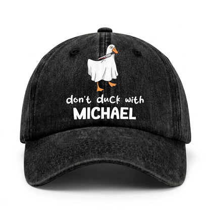 Don't Duck With Your Name Funny Washed Cap MICHAEL 13K1 C129PF