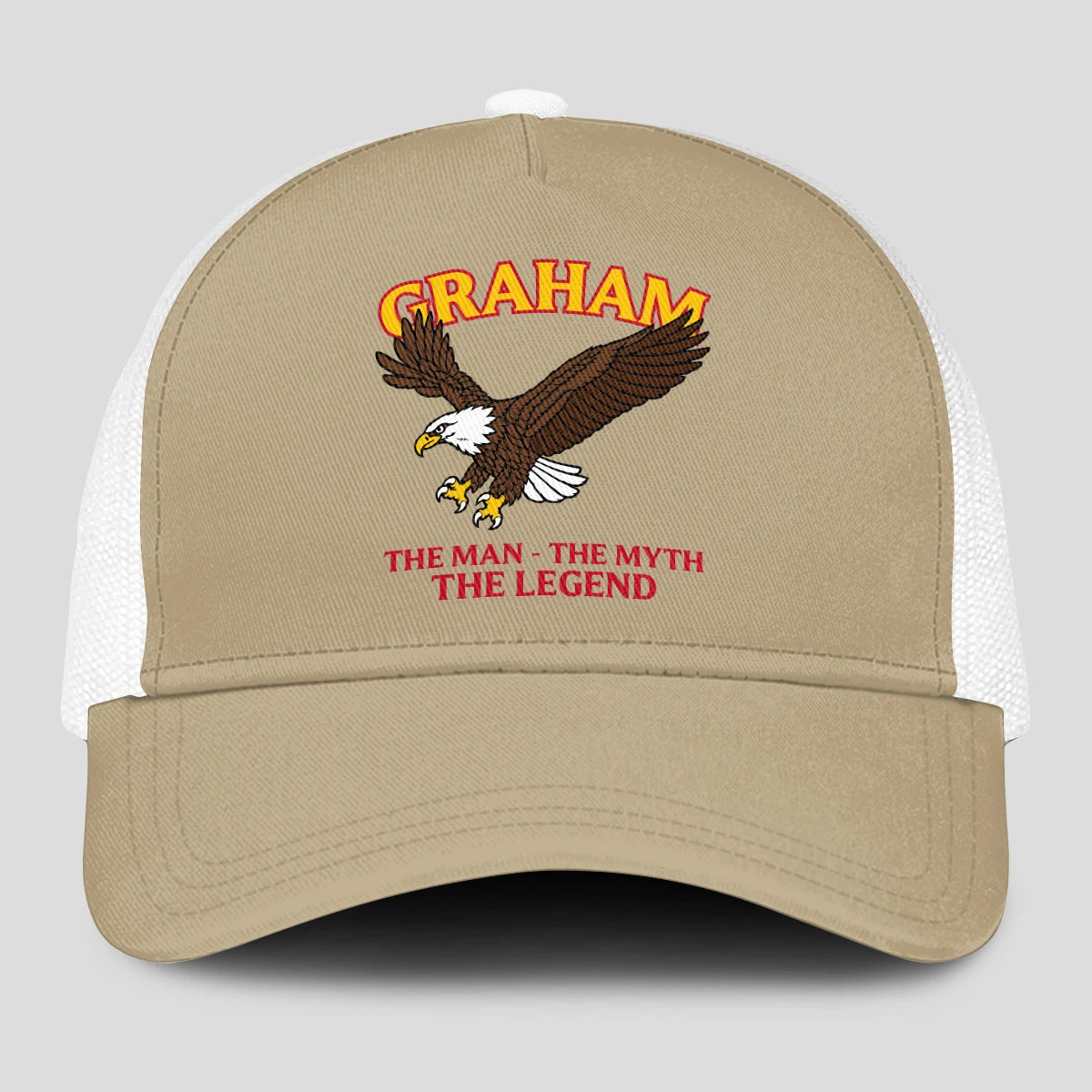 The Man The Myth The Legend Eagle Khaki Mesh Cap GRAHAM 13K1 C210PF