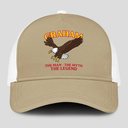 The Man The Myth The Legend Eagle Khaki Mesh Cap GRAHAM 13K1 C210PF