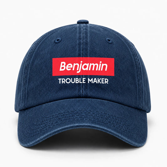 Trouble Maker Red Logo Washed Cap BENJAMIN 13K1 C140PF