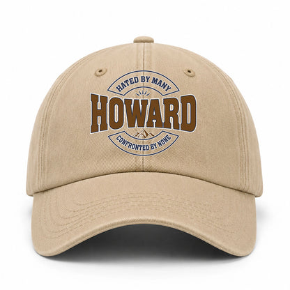 Hated By Many Confronted By None Washed Cap HOWARD 13K1 C36PF