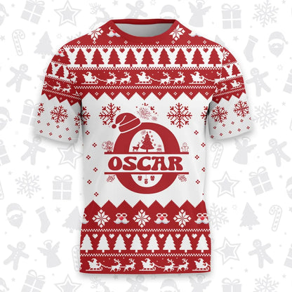 OSCAR Personalized Christmas T-Shirt Pajama Set - Holiday Gift Outfit 13K1-CR2