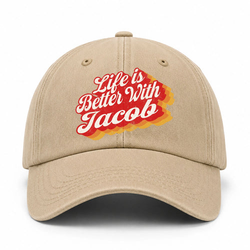 Life Is Better With Your Name Vintage Washed Cap JACOB 13K1 C67PF