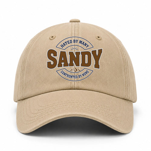 Hated By Many Confronted By None Washed Cap SANDY 13K1 C36PF