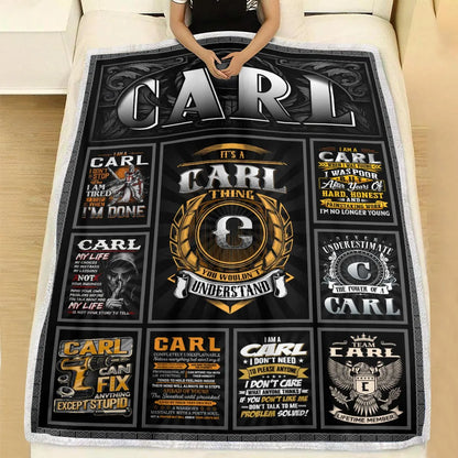 CARL Personalized Blanket | Custom Name Cozy Throw Gift 13K1-BK2