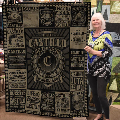 CASTILLO Personalized Blanket | Custom Name Cozy Throw Gift 13K1-BK3
