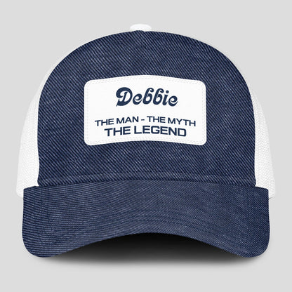 The Man The Myth The Legend Blue Denim Mesh Cap DEBBIE 13K1 C194PF