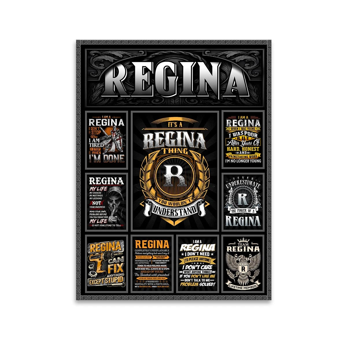 REGINA Personalized Sponge Floor Mat – Custom Printed Home Decor 13K1-AR2