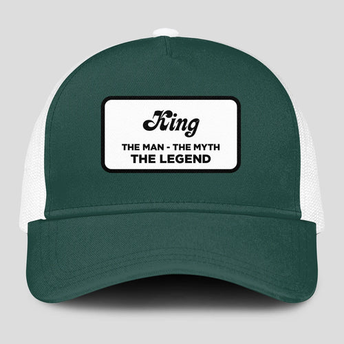 The Man The Myth The Legend Green And White Mesh Cap KING 13K1 C198PF
