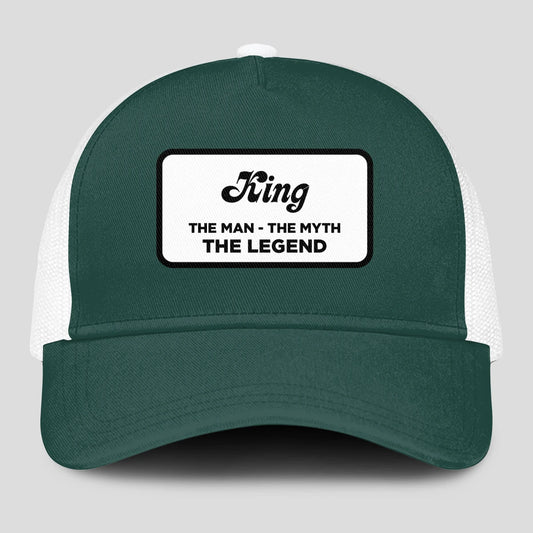 The Man The Myth The Legend Green And White Mesh Cap KING 13K1 C198PF