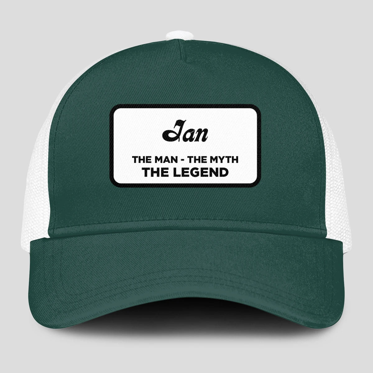 The Man The Myth The Legend Green And White Mesh Cap JAN 13K1 C198PF