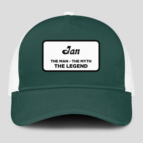 The Man The Myth The Legend Green And White Mesh Cap JAN 13K1 C198PF