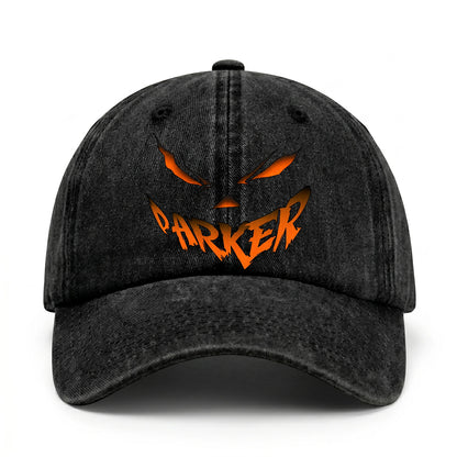 Stay Hungry Pumpkin Chasing Ghosts Funny Washed Cap PARKER 13K1 C101PF