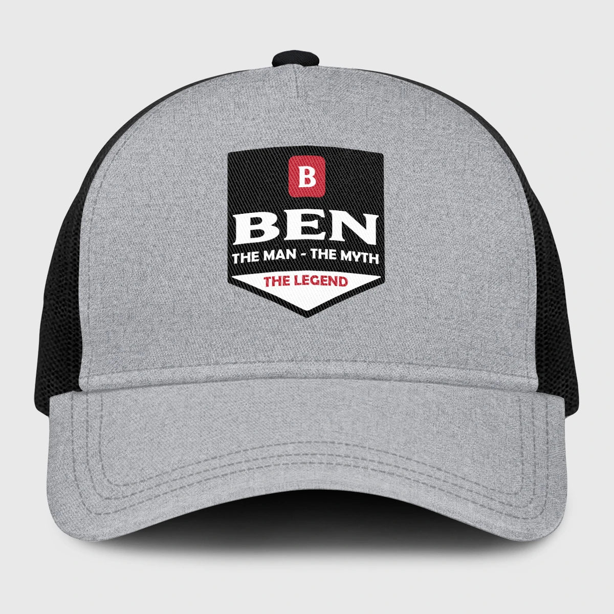 The Man The Myth The Legend Gray Mesh Cap BEN 13K1 C189PF