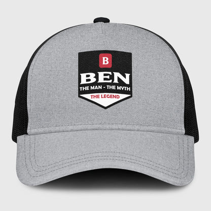 The Man The Myth The Legend Gray Mesh Cap BEN 13K1 C189PF