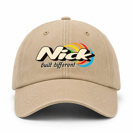 Your Name Built Different Retro Washed Cap NICK 13K1 C55PF