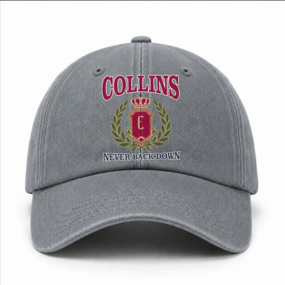 Your Name Never Back Down Royal Washed Cap COLLINS 13K1 C77PF
