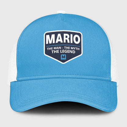 The Man The Myth The Legend Light Blue Mesh Cap MARIO 13K1 C190PF