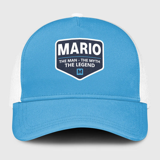 The Man The Myth The Legend Light Blue Mesh Cap MARIO 13K1 C190PF