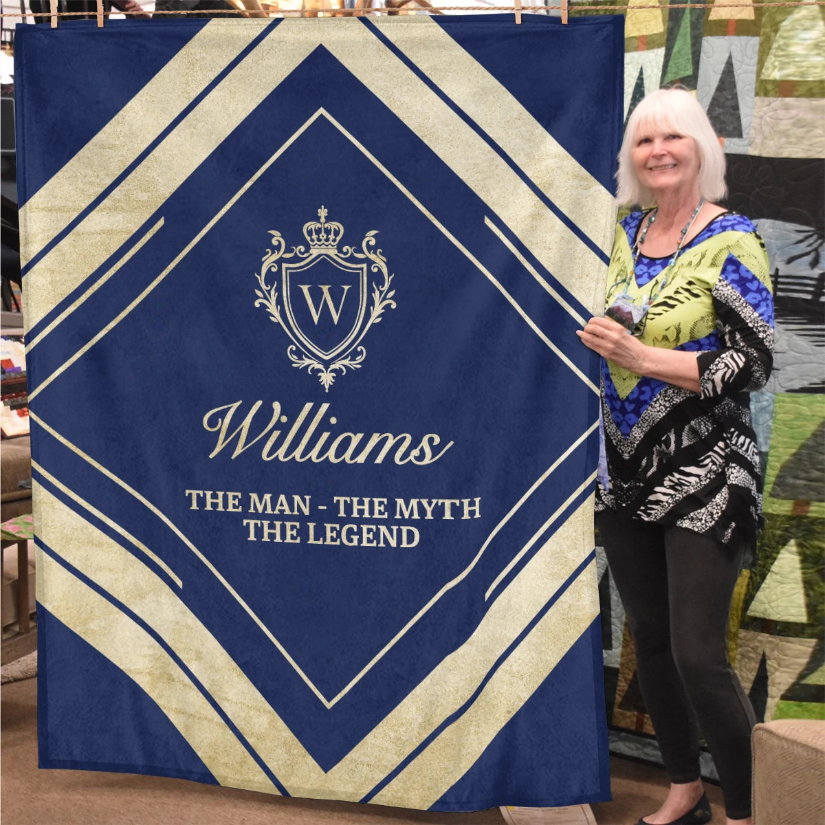 The Man The Myth The Legend Diamond Fleece Blanket WILLIAMS 13K1 BK06