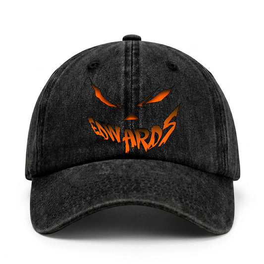 Your Name Jack O' Lantern Halloween Washed Cap EDWARDS 13K1 C100PF
