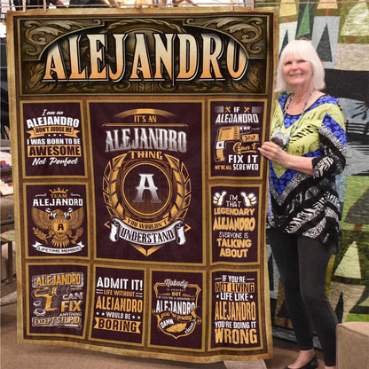 ALEJANDRO Personalized Blanket | Custom Name Cozy Throw Gift 13K1-BK4