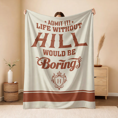 Life Without Your Name Would Be Boring Cream Terracotta Blanket HILL 13K1 BK24