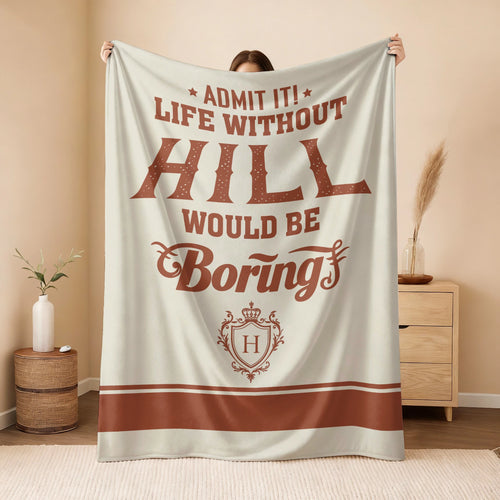 Life Without Your Name Would Be Boring Cream Terracotta Blanket HILL 13K1 BK24