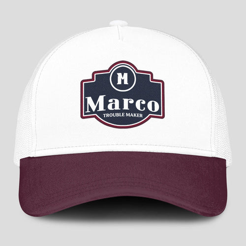 Trouble Maker Burgundy And White Funny Mesh Cap MARCO 13K1 C201PF