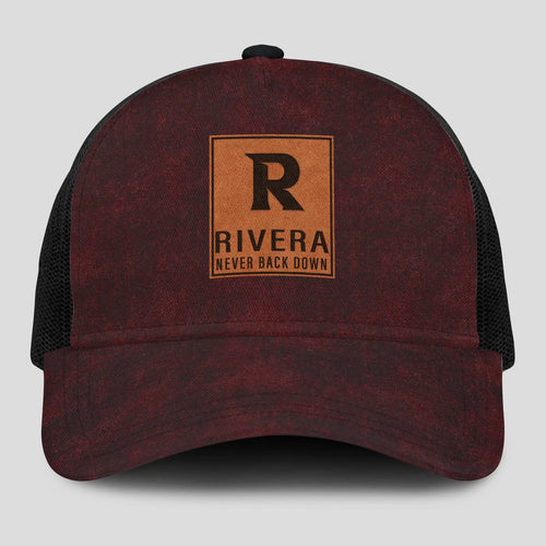 Never Back Down Burgundy And Black Mesh Cap RIVERA 13K1 C208PF