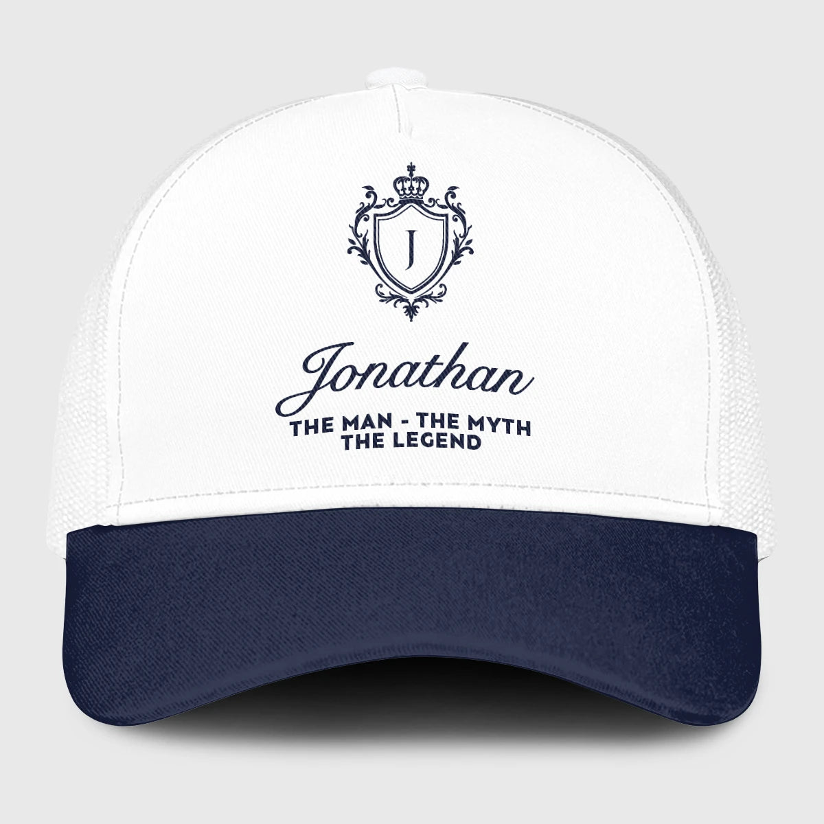 The Man The Myth The Legend Blue And White Baseball Mesh Cap JONATHAN 13K1 C186PF