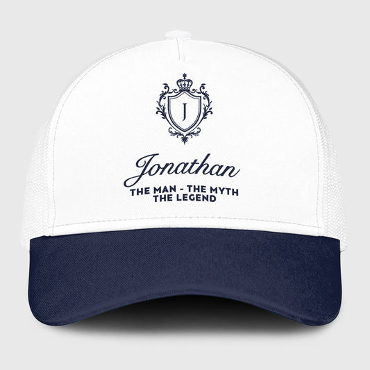 The Man The Myth The Legend Blue And White Baseball Mesh Cap JONATHAN 13K1 C186PF