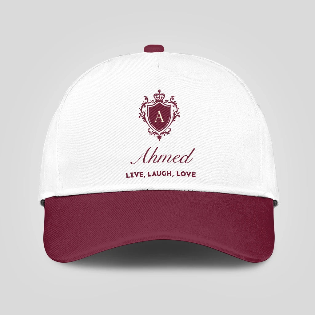 Live Laugh Love Elegant Burgundy And White Cap AHMED 13K1 C88PF